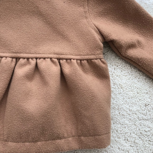 OLD NAVY Toddler girl camel hair bow ruffle pea coat - Picture 9 of 10
